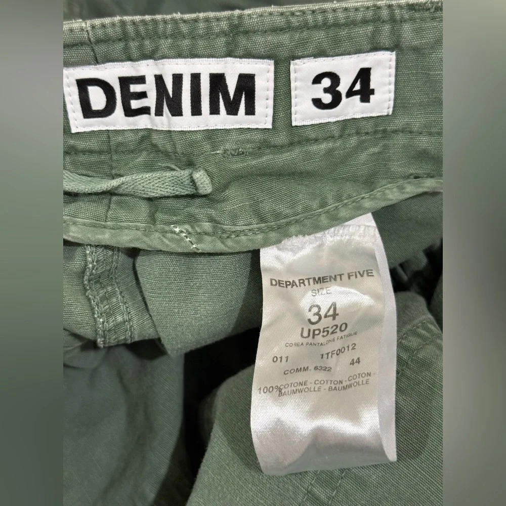 DEPARTMENT FIVE Relaxed Olive Cargo Pants for Men - Classic Utility Style